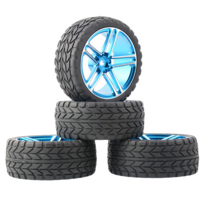 1/10 Rc Aluminium Alloy Wheels Tires Set for Tamiya tt02 tt01e Hpi Rs4 Sprint D4