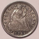 1853 Arrows Seated Liberty Half Dime Choice Extremely Fine XF+ Coin #20981