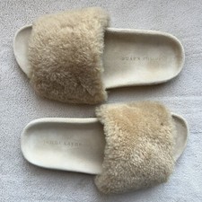 Jenni Kayne Tan Shearling Slide Sandal Slipper Shoes Women  s EU 36 US 5.5 - 6
