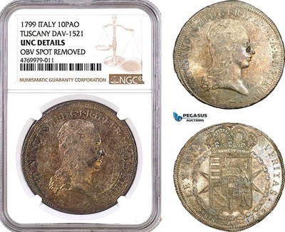 AE789 Italy Tuscany, Ferdinand III, 10 Paoli (Francescone) 1799 ...