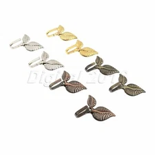 2Pcs Vintage Leaf Curtain Drapery Tieback Hook Door Wall Hat Holder Hooks Hanger