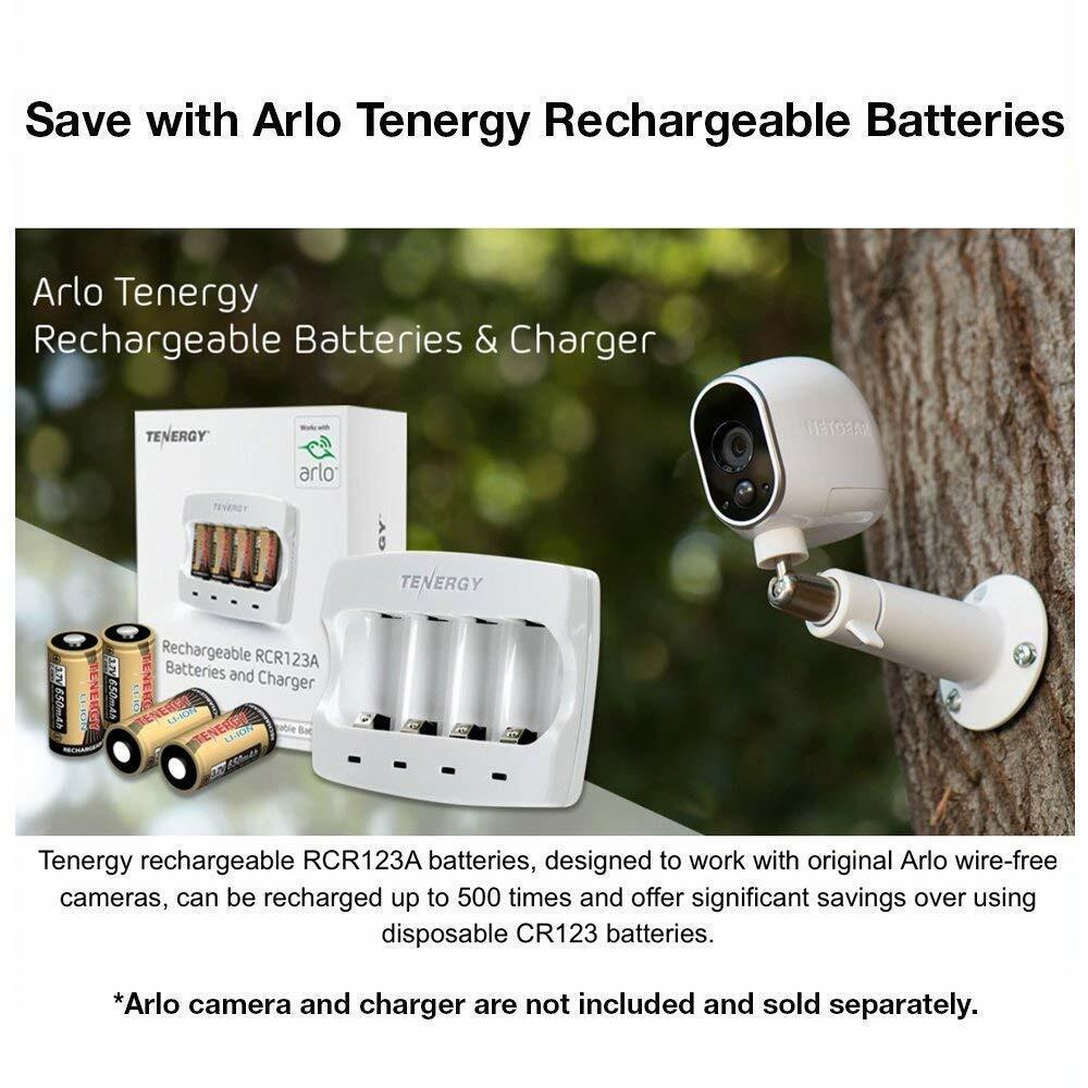 Tenergy 4PCS RCR123A Li-ion Rechargeable Batteries for Arlo Security  Camera