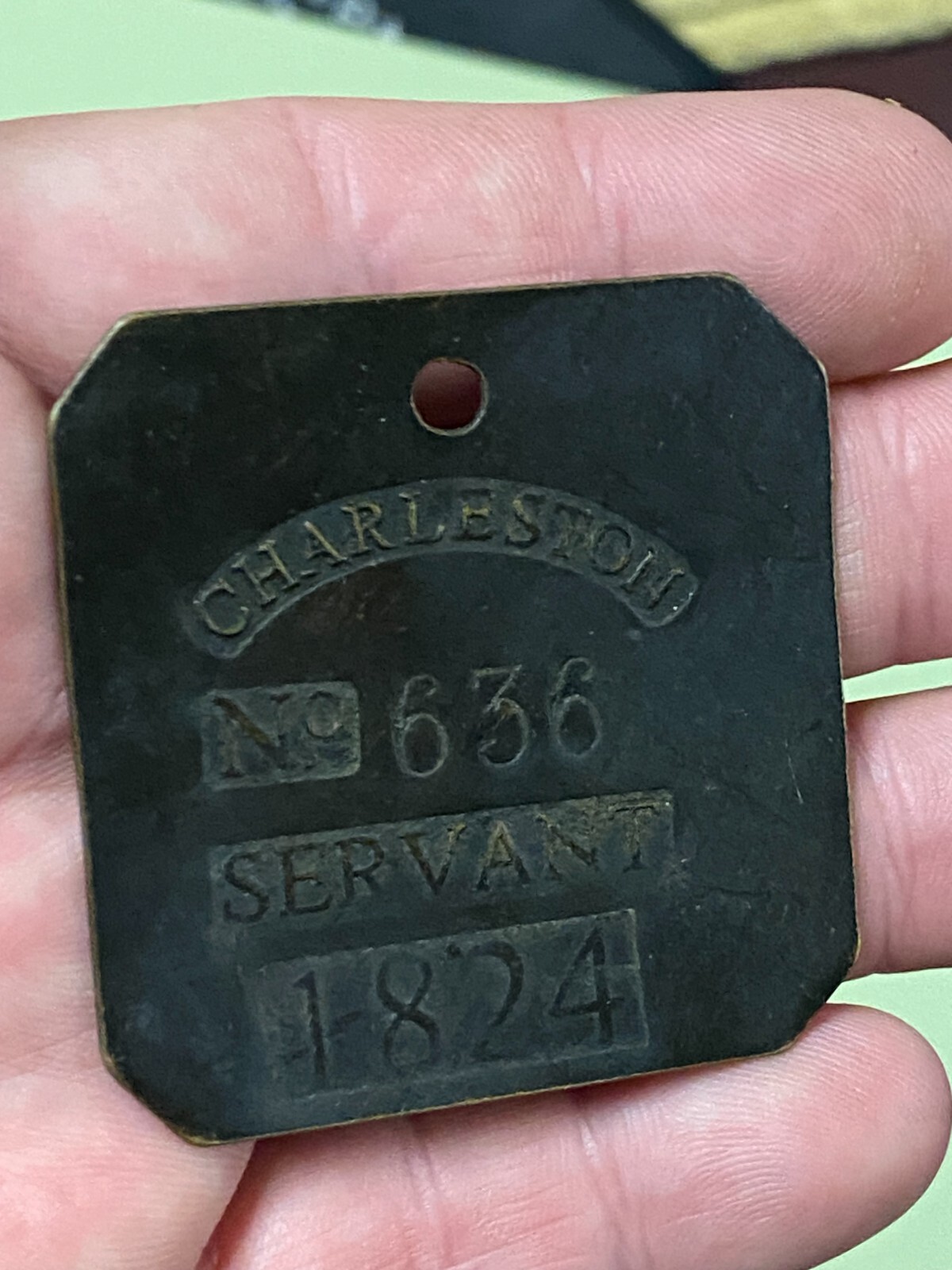 1824 Charleston Slave Tag Brass or Copper African American Black