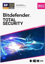 BITDEFENDER TOTAL SECURITY 2026 5 DEVICES 1 YEAR 200MB VPN DOWNLOAD SAME DAY UK