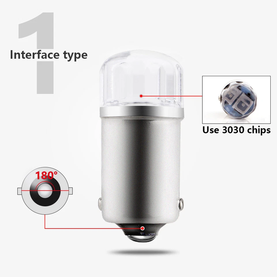 100Pcs T11 BA9S LED 1W 3030 SMD T4W H6W 1895 1815 1445 Led Light Bulbs 12V - Image 2 of 4