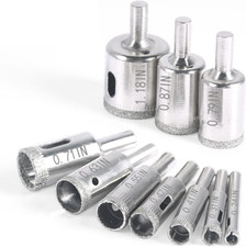 Diamond Drill Bit, 10 Pcs Glass Diamond Hole Saw Set Drill Bits Extractor