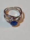 EARTH MINED HEATED BLUE TOPAZ 2.30 CT. WHITE SAPP. ACC. 925 SILVER RING SIZE 8 — photo 8