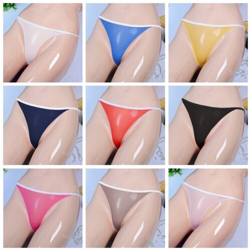 Lady Mesh Sheer Lace Thongs G-string Underwear Briefs Knickers Sexy Wet Look Fit - Picture 3 of 25
