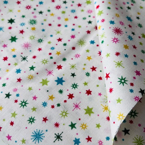 Makower CHRISTMAS BRIGHTS 100% cotton fabric - stars, reindeer, ornaments - Picture 22 of 56