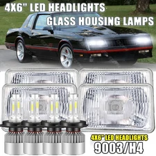 4PCS 4x6" LED Headlights Hi-Lo Beam DRL For Chevrolet Monte Carlo SS 1980-1988