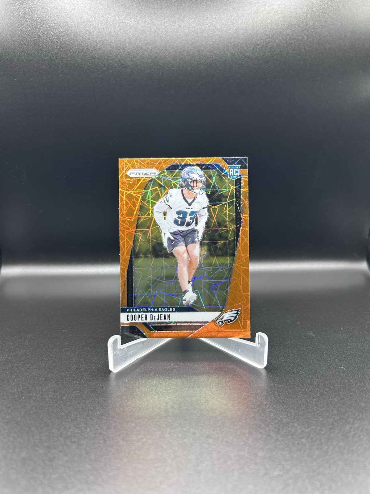 Cooper DeJean 2024 Panini Prizm RC Orange Lazer Prizm #321 Rookie Eagles 🔥