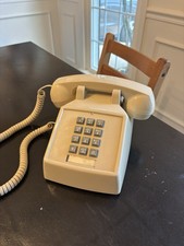 Beige Vintage Premier Telecom Model 2500 Push Button Corded Desk Phone