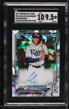 2021 Bowman Chrome Prospect Atomic Refractor Carlos Colmenarez SGC 9.5 Auto 09an