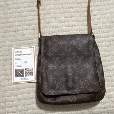 Louis Vuitton Small Brown Leather Shoulder Bag.