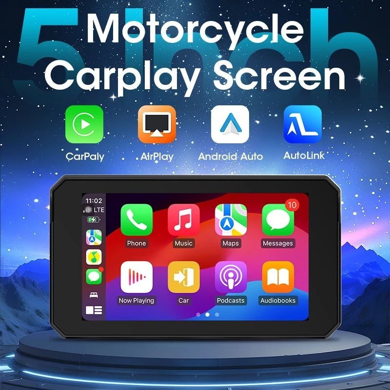 Navigatore Kit Moto Schermo 5'' Android Auto Apple CarPlay Wireless Touch GPS - Miniatura 5