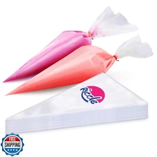 Riccle Disposable Piping Bags 12 Inch - 100 Anti Burst Pastry Bags - Icing Pi