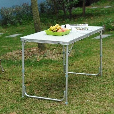 4FT Folding Aluminum Table Desk Portable Outdoor Garden Camping