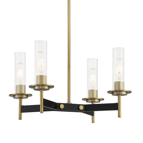 Minka Lavery Baldwin Park 4 Light Chandelier-Coal And Soft Brass