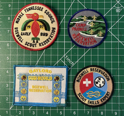 4 Boxwell Scout Reservation Middle Tennessee Area Council BSA Patches Parnell
