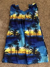 Vintage Hawaiian Muumuu Dress Beach Swim Cover Sunset Sweethearts Hawaii Sz L