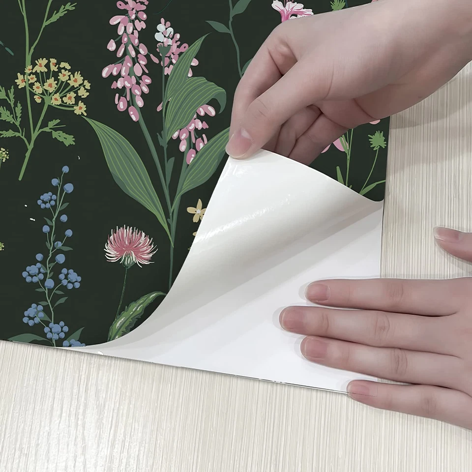 Papel de parede autoadesivo forro de gaveta floral rosa papel de contato casca e vara... - Imagem 3 de 4