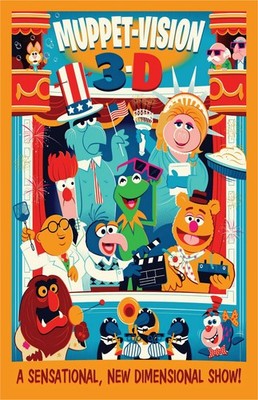 MuppetVision 3D Line Art Poster Kermit Piggy Fozzie 11x17 Matte Print