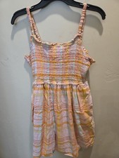 American Eagle Babydoll Cottage Core Dress Smocked Shirred Bodice S/P/Ch -00231