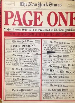 Page one: Major events, 1920-1978, as presented in the New York times Buch -
