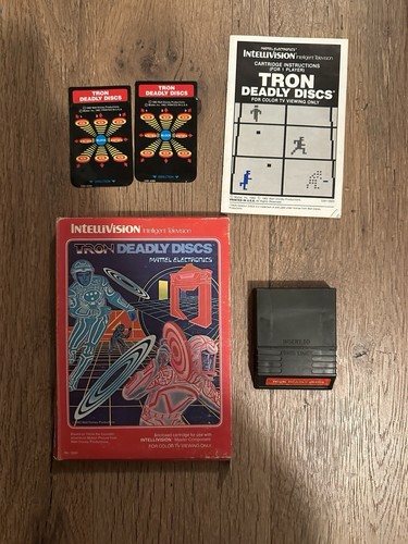 Tron Deadly Discs Intellivision Game With Box Overlays And Manual