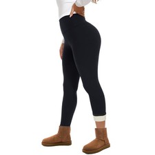 Fleece Lined Leggings for Women   Thick Thermal Warm Insulated Soft Black Hig...