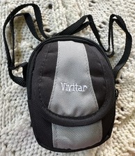 Vivitar Compact Digital Camera Case Gray/Black with Carrying Strap Pocket New