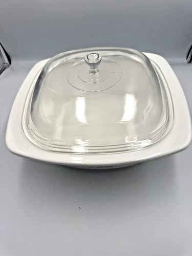 Corning Ware 5 Qt Dutch Oven Casserole Blue Cornflower  Pyrex Lid 1960s Vintage