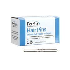 Hair Pins 320-Count Approx , Brown, 3" L, Ball-Tipped, Crimped, Non-Damaging, 1