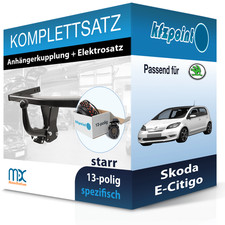 Für Skoda E-Citigo 19- MISTERDOTCOM Anhängerkupplung starr + 13polig E-Satz neu