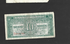 Bank Note - 10 Korun, Czechoslovakia, circa 1945-1946