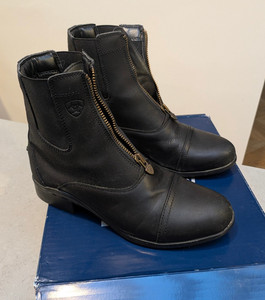 Women's Ariat Scout Zip Paddock Boots 4LR Size US 9.5 B Black Leather