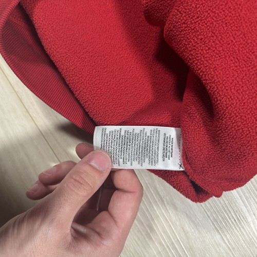 Polo Ralph Lauren Mens M Quarter 1/4 Zip USA Flag Spellout Red Fleece Pullover - Picture 10 of 10