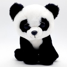 Ty Baboo Beanie Boos Plush Small Black White Panda Soft Velvety With Tag