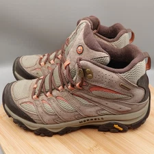 Merrell Moab Women Size 8.5 Brown Mid Waterproof Shoes Earth JO35848Z Flaws