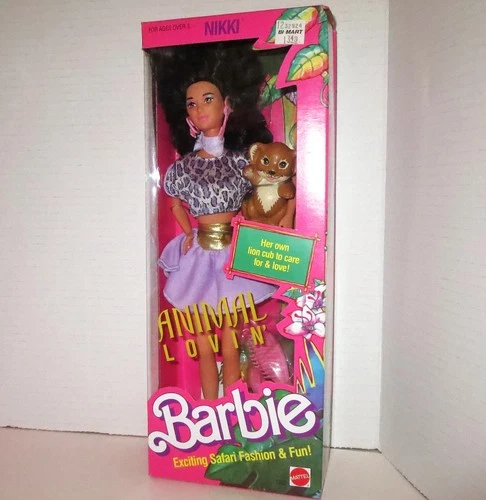 Vintage 1988 Animal Lovin Nikki Barbie Doll W/ Lion Club # 1352 Mattel NEW NRFB