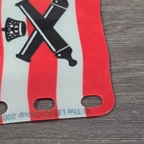 LEGO Plastic Flag 7 x 4 Crossed Cannons over Red Stripes Pirates II 6242 #84624
