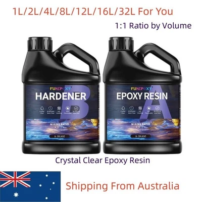 Clear Epoxy Resin High Gloss — 1L/2L/4L/8L/16L/32L 1:1 AB Kit — Art DIY Craft - image 1 of 4