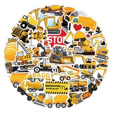 55 Pcs Construction Stickers Engineering Vehicle Stickers Crane Stickers - Vi...