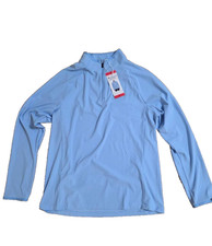 BEN SHERMAN Men's Solid Pique 1/4 Zip Pullover Blue Medium A001062