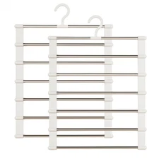 6 Layers Foldable Rack Pants Hangers Space Saving For Closet Multifunction 