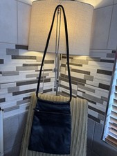 Cleo & Patek Paris Black Genuine Leather Shoulder Bag Crossbody Saddle Bag