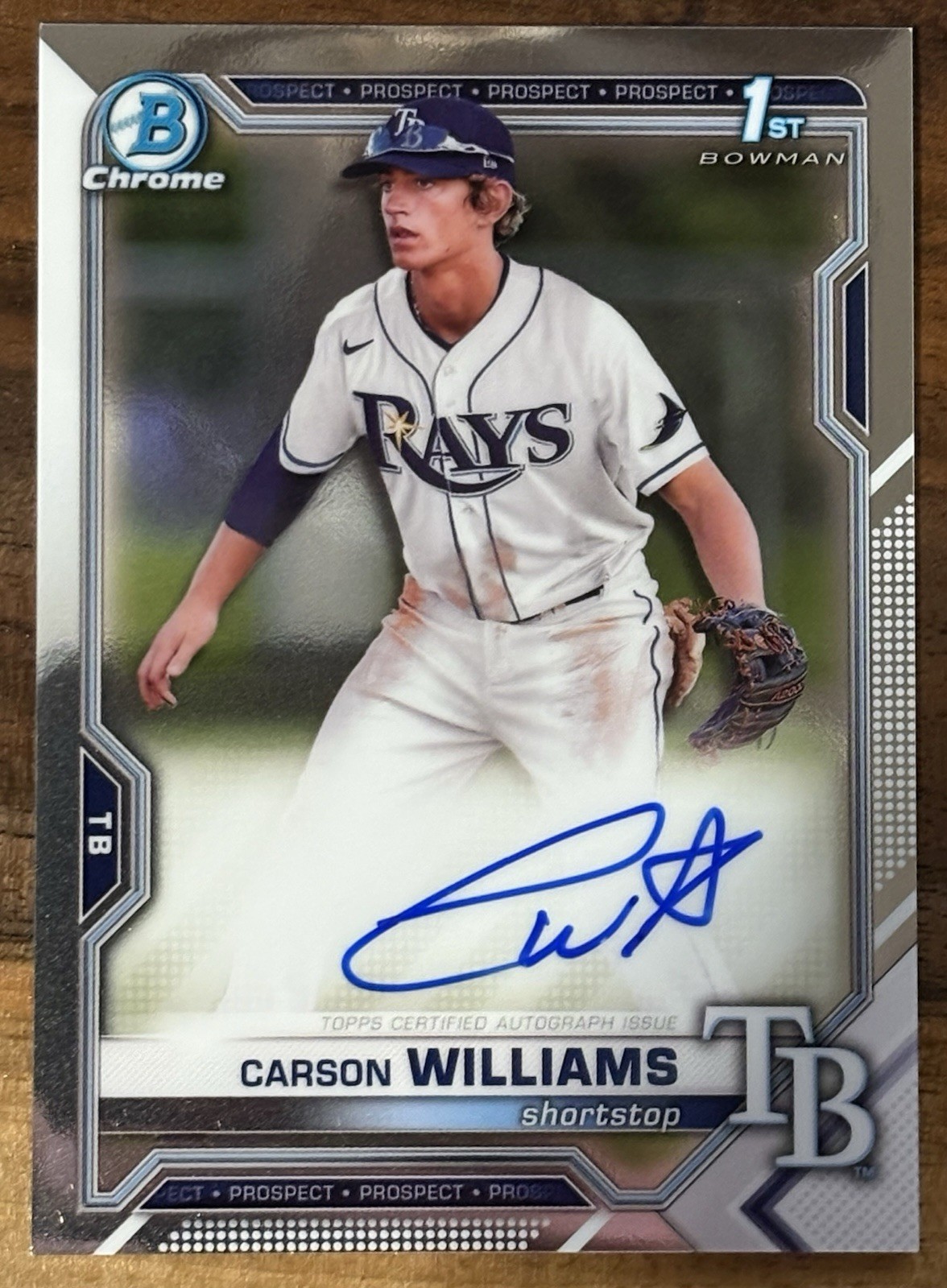 2021 Bowman Draft - Chrome Draft Pick Autographs Carson Williams #CDA-CW (AU,...