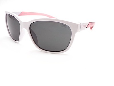 Cebe Ayden Sonnenbrille kleiner Passform weiß Kristall pink mit dunkelgrauen Gläsern CBS134