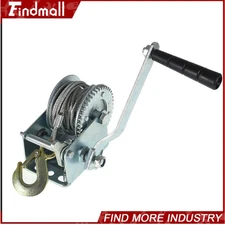 Findmall Heavy Duty Hand Crank Winch Crank Cable Gear Winch With Rope Hook 800lb