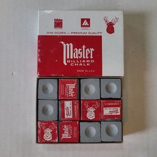 Master Billard Chalk One Dozen Gray Made In USA Pool Chalk New